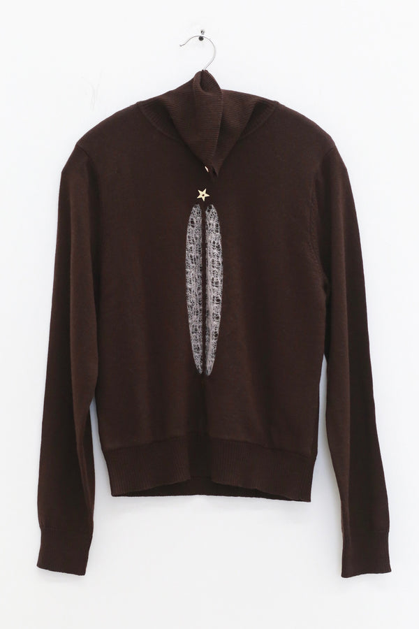 NAN KNITS 25 Autumn and Winter Hollow Cable Star Pullover/Skirt NAN-N25AWJUM11BRO-ZONG Brown Top (N25AWJUM11WHI)